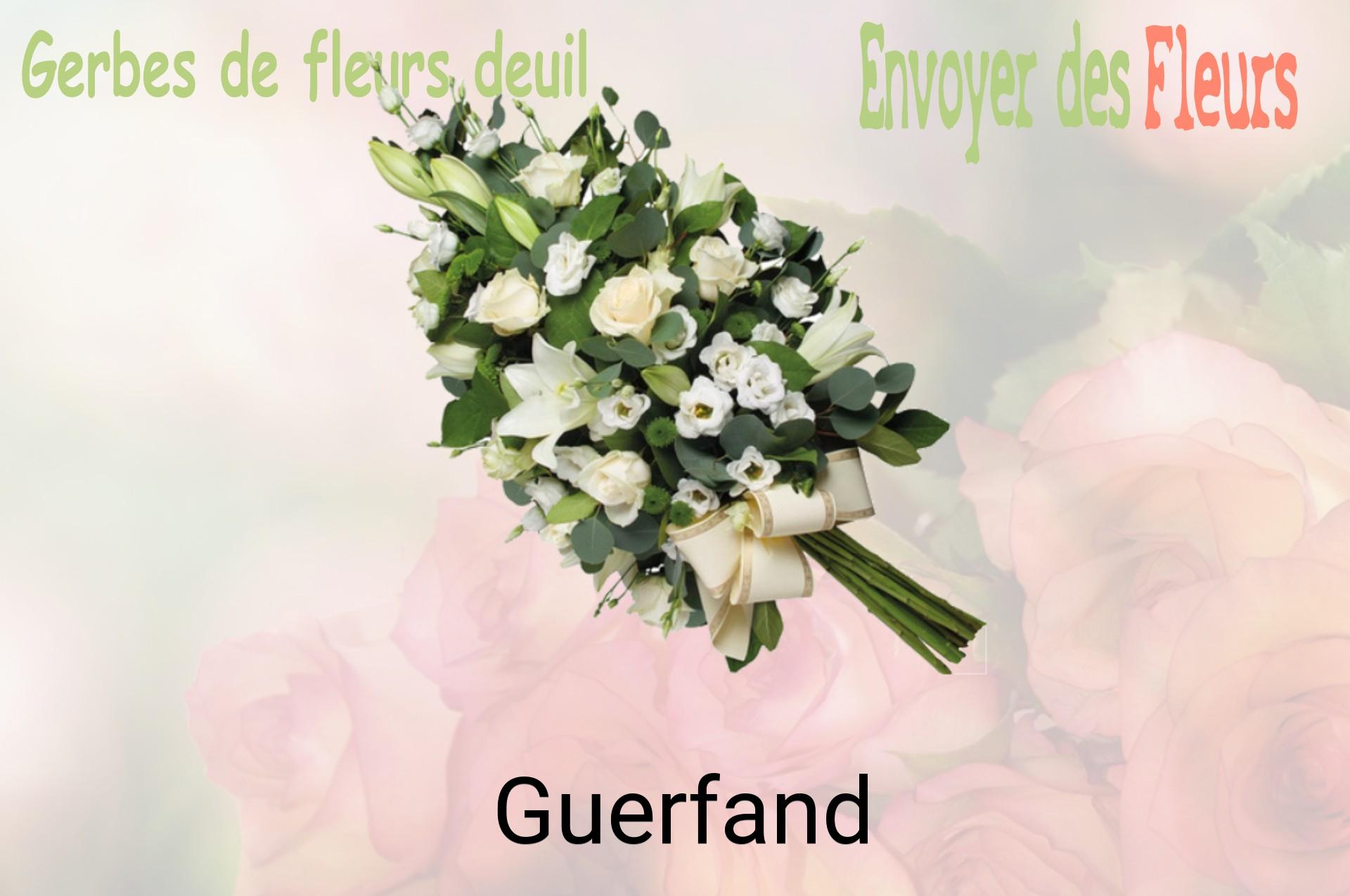 Gerbe de fleurs de deuil livrée à Guerfand